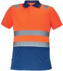 Pánská HI-VIS polokošile CADIZ Cerva oranžová/navy