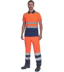 Pánská HI-VIS polokošile CADIZ Cerva oranžová/navy