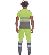 Pánská HI-VIS polokošile CADIZ Cerva žlutá/šedá