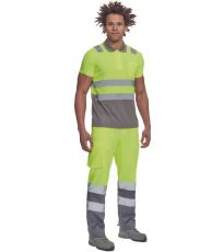 Pánská HI-VIS polokošile CADIZ Cerva žlutá/šedá