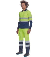 Pánská HI-VIS polokošile LEON Cerva žlutá/navy