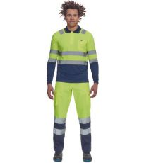 Pánská HI-VIS polokošile LEON Cerva žlutá/navy