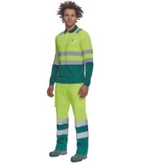 Pánská HI-VIS polokošile LEON Cerva žlutá/zelená