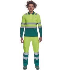 Pánská HI-VIS polokošile LEON Cerva žlutá/zelená