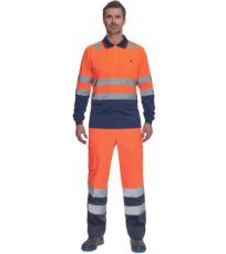 Pánská HI-VIS polokošile LEON Cerva oranžová/navy