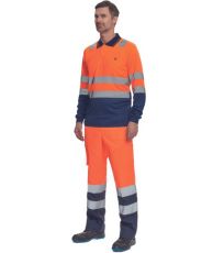 Pánská HI-VIS polokošile LEON Cerva oranžová/navy