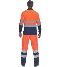 Pánská HI-VIS polokošile LEON Cerva oranžová/navy