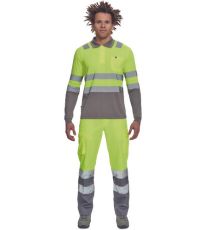 Pánská HI-VIS polokošile LEON Cerva žlutá/šedá