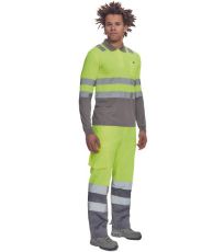 Pánská HI-VIS polokošile LEON Cerva žlutá/šedá