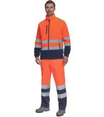 Pánská HI-VIS fleecová bunda SEVILLA Cerva oranžová/navy