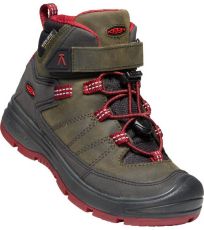 Dětská zimní obuv REDWOOD MID WP C KEEN steel grey/red dahlia