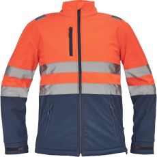 Pánská HI-VIS softshellová bunda GRANADA Cerva oranžová/navy