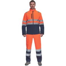 Pánská HI-VIS softshellová bunda GRANADA Cerva oranžová/navy