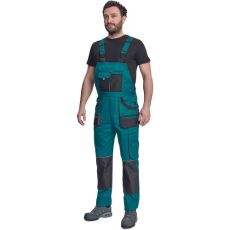 Pánské pracovní kalhoty s laclem CARL BE-01-004 Fridrich & Fridrich zelená/černá