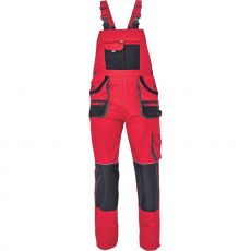 Pánské pracovní kalhoty s laclem CARL BE-01-004 Fridrich & Fridrich červená/černá