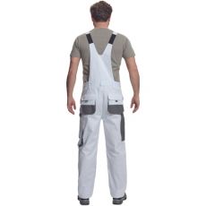 Pánské pracovní kalhoty s laclem CARL BE-01-004 Fridrich & Fridrich bílá/šedá