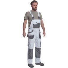 Pánské pracovní kalhoty s laclem CARL BE-01-004 Fridrich & Fridrich bílá/šedá