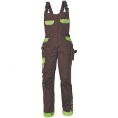 Dámské pracovní kalhoty s laclem YOWIE CRV hnědá/zelená