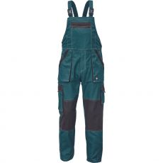 Pánské pracovní kalhoty s laclem MAX SUMMER Cerva zelená/černá