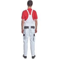 Pánské pracovní kalhoty s laclem MAX SUMMER Cerva bílá/šedá