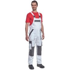 Pánské pracovní kalhoty s laclem MAX SUMMER Cerva bílá/šedá