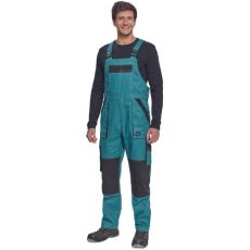 Pánské pracovní kalhoty s laclem MAX SUMMER Cerva petrolejová/černá
