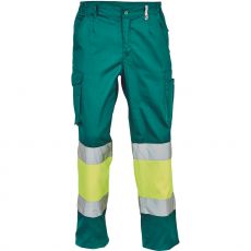 Pánské pracovní kalhoty BILBAO Cerva zelená/žlutá