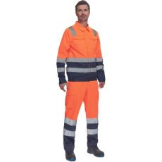 Pánské HI-VIS pracovní kalhoty BURGOS Cerva oranžová/navy