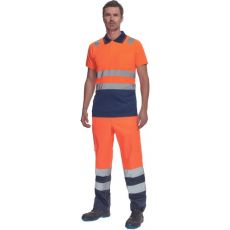 Pánské HI-VIS pracovní kalhoty BURGOS Cerva oranžová/navy