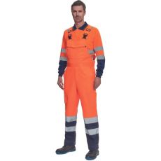 Pánské HI-VIS pracovní kalhoty s laclem LORCA Cerva oranžová/navy