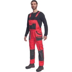 Pánské pracovní kalhoty s laclem HANS Fridrich & Fridrich červená/antracit