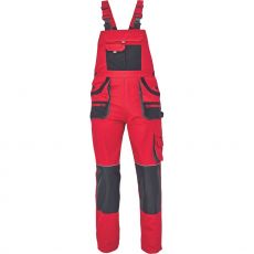 Pánské pracovní kalhoty s laclem HANS Fridrich & Fridrich červená/antracit
