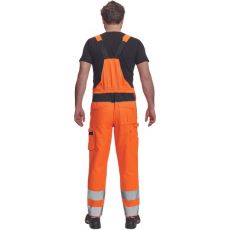 Pánské HI-VIS pracovní kalhoty s laclem MAX VIVO HV Cerva oranžová