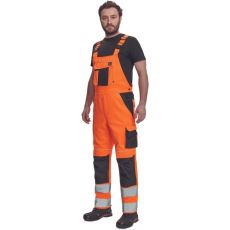 Pánské HI-VIS pracovní kalhoty s laclem MAX VIVO HV Cerva oranžová