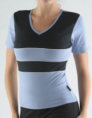 Tričko s krátkým rukávem kombinace barev a paspule 98003P GINA ocelová