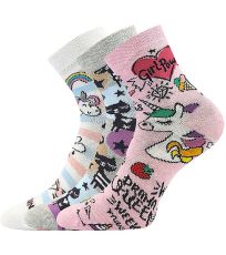 Dětské trendy ponožky - 3 páry Dedotik Lonka mix holka