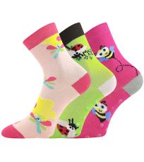 Dětské trendy ponožky - 3 páry Woodik ABS Lonka mix holka