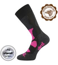 Unisex froté ponožky Etrex Voxx černo-růžová