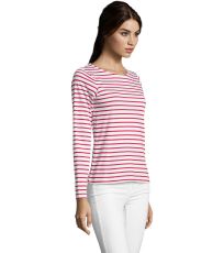 Dámské triko dlouhý rukáv MARINE WOMEN SOĽS White / Red