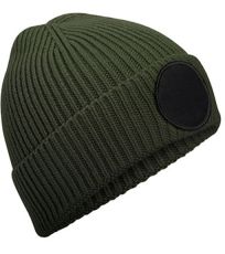 Zimní čepice s kruhovou nášivkou B332R Beechfield Olive Green