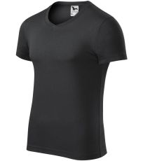 Pánské triko Slim fit V-NECK Malfini eben šedá