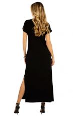 Dámské dlouhé šaty s krátkým rukávem 5G013 LITEX černá