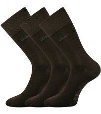 Unisex ponožky s volným lemem - 3 páry Desilve Lonka hnědá