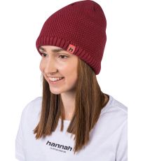 Dámská pletená čepice z merina BRITA HANNAH garnet