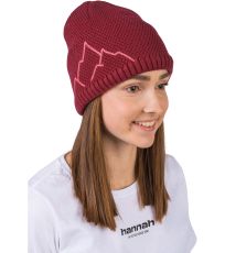 Dámská pletená čepice z merina BRITA HANNAH garnet