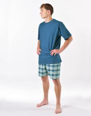 Pánské krátké pyžamo 79192P GINA Petrolejová-aqua