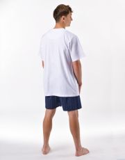 Pánské krátké pyžamo 79194P GINA Bílá-lékořice