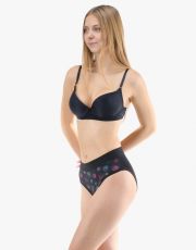 Dámské klasické kalhotky 10292P GINA Černá-bordo