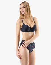 Dámské klasické kalhotky 10292P GINA Černá-bordo