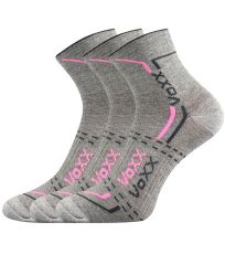 Unisex sportovní ponožky - 3 páry Franz 03 Voxx světle šedá/růžová